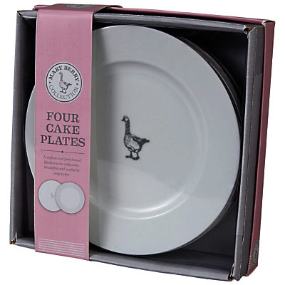 Mary Berry Goose Print Cake Plates, Set of 4 Mary Berry Goose Print Cake Plates, Set of 4